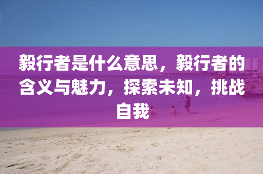毅行者是什么意思,毅行者的含义与魅力,探索未知,挑战自我中山市多米克自动化设备有限公司