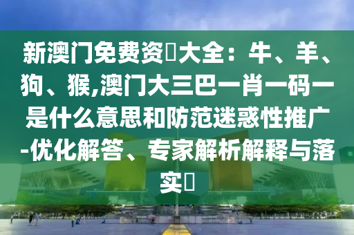 新澳门免费资枓大全:牛、羊、狗、猴,澳门大三巴一肖一码一是什么意思和防范迷惑性推广-优化解答、专家解析解释与落实中山市多米克自动化设备有限公司