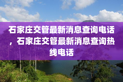 石家庄交管最新消息查询电话,石家庄交管最新消息查询热线电话中山市多米克自动化设备有限公司