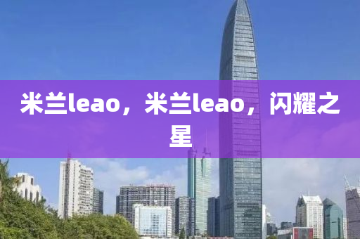 米兰l中山市多米克自动化设备有限公司eao,米兰leao,闪耀之星