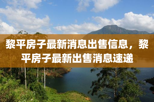 黎平房子最新消息出售信息,黎平房子最新出售消息速递中山市多米克自动化设备有限公司