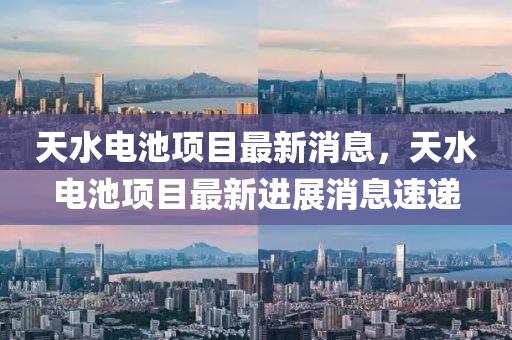 天水电池项目最新消息,天水电池项目最新进展消息速递